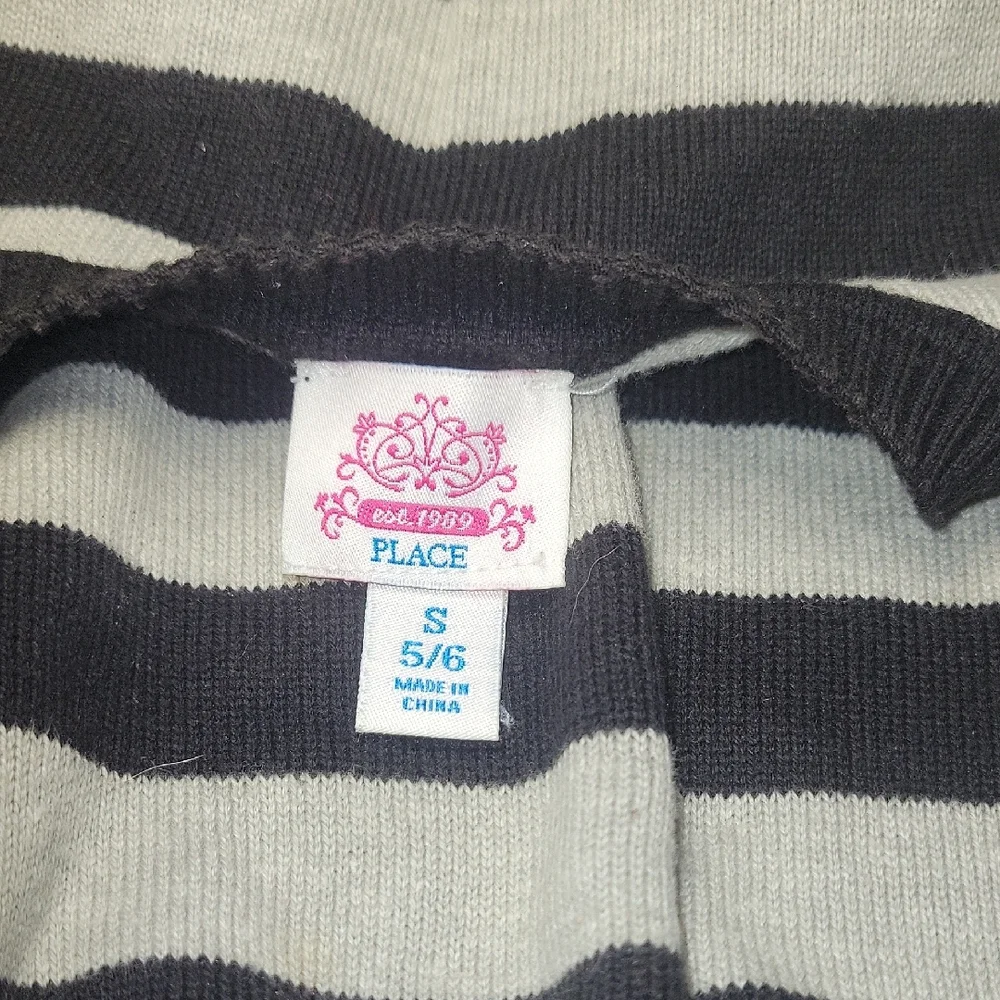 The Children's Place Black and Gray Striped Sweater